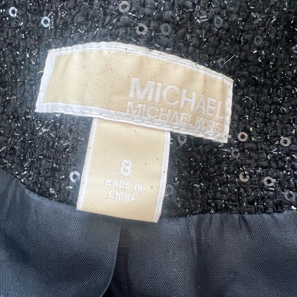 MICHAEL KORS BLACK SEQUIN BLAZER (SIZE: 6) - Picture 5 of 5